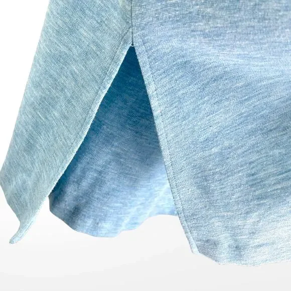 60s Vintage Blue A Line Sleeveless Tunic Open Front Shirt Dress Nautical Buttons - Picture 5 of 7